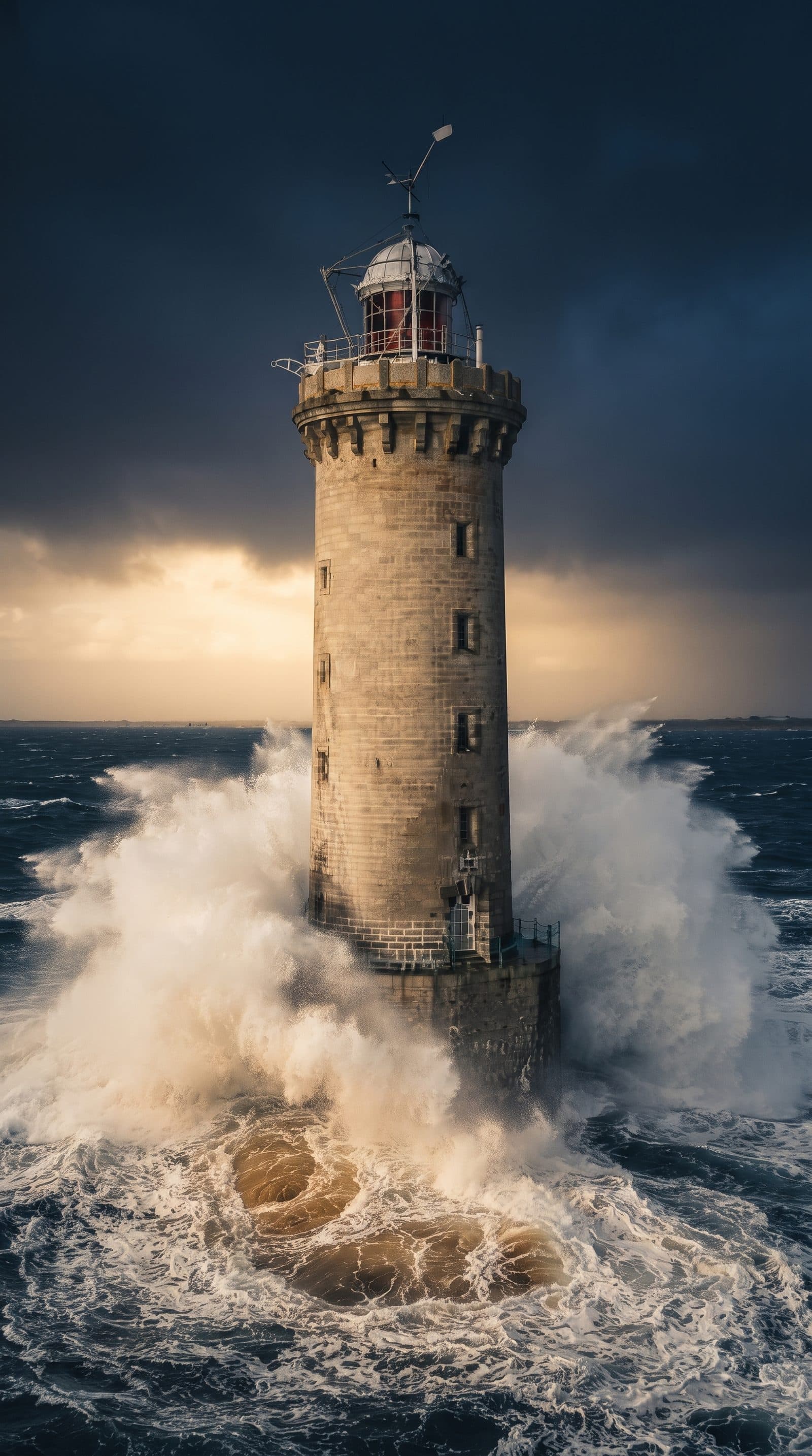 Le phare de Kéréon dans le courant du Fromveur